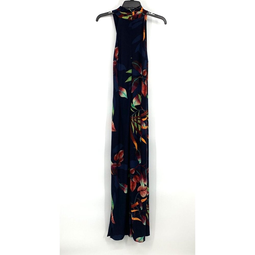Rachel Roy Maxi Dress Blue Floral Crisscross Halter Neck Sleeveless - Picture 8 of 12